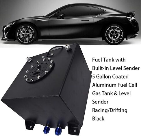 5 Gallon Coated Aluminum Fuel Cell Gas Tank & Level Sender for Racing/drifting Black in Saudi Arabia