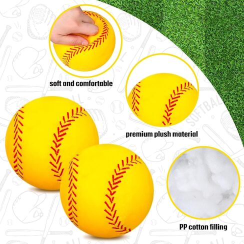 Gerrii 4 Pcs Plush Softball Pillow 4.8 Inch Fluffy Plush Stuffed Throw Pillow for Playing Catch Sports Playtime Softball Plush Stuffed Softball Gift Home Room Decor in Saudi Arabia