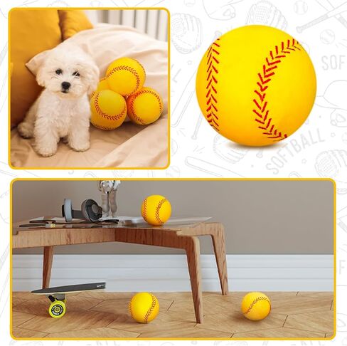 Gerrii 4 Pcs Plush Softball Pillow 4.8 Inch Fluffy Plush Stuffed Throw Pillow for Playing Catch Sports Playtime Softball Plush Stuffed Softball Gift Home Room Decor in Saudi Arabia