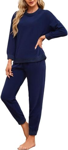 HEARTNICE Womens Pajamas Set Lightweight Fleece Soft Loungewear Pjs for Women Cozy Sleepwear with Jogger Pants 2 Piece Long in Saudi Arabia