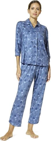 HUE Women's Brushed Loose Knit Button Up Shirt and Pant 2 Piece Pajama Set in Saudi Arabia