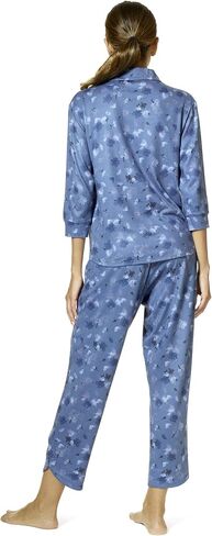HUE Women's Brushed Loose Knit Button Up Shirt and Pant 2 Piece Pajama Set in Saudi Arabia