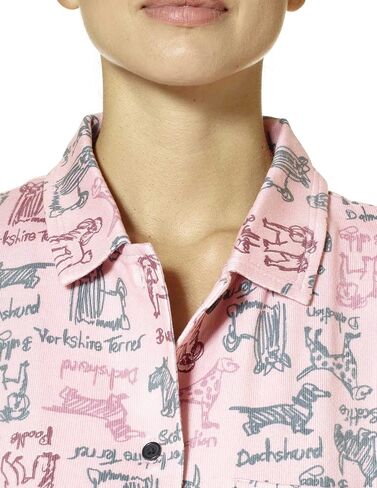 HUE Women's Brushed Loose Knit Button Up Shirt and Pant 2 Piece Pajama Set in Saudi Arabia