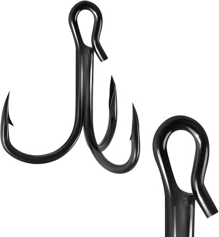 QualyQualy Fishing Hooks Treble Hooks Open Eye Hooks Kit for Saltwater Freshwater, High Carbon Steel Hooks Strong Sharp Fishing Hooks for Catfish Trout Hard Baits Lures Fishing 25Pcs in Saudi Arabia