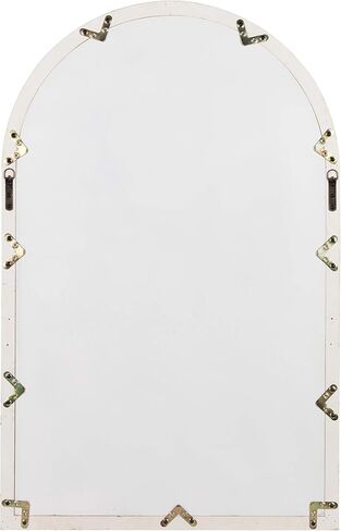 Kate and Laurel Boldmere Rustic Windowpane Arch Mirror, 28 x 44, Rustic Brown, Farmhouse Window Mirror for Wall in Saudi Arabia