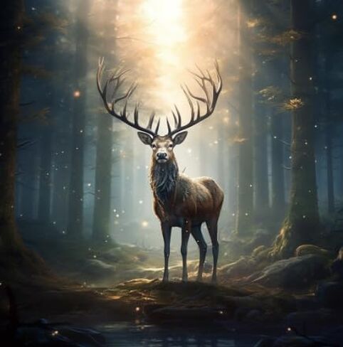 لوحة ماسية خماسية الأبعاد DIY، مجموعة طلاء ألماس على شكل الأيائل الغابة للبالغين، تطريز حجر الراين، فن الماس، هدية ديكور جدار المنزل، لوحة فنية مصنوعة يدويًا مقاس 12 × 16 بوصة in Kuwait