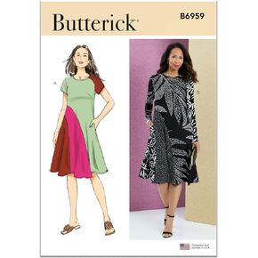 Butterick Misses' Flared Pullover Dress Pattern Kit Sewing Pattern Kit, Design Code B6959, Sizes 18-20-22-24-26