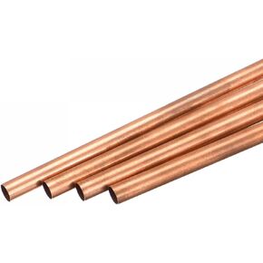 uxcell Copper Round Tube 8mm OD 0.2mm Wall Thickness 300mm Length Pipe Tubing 4 Pcs