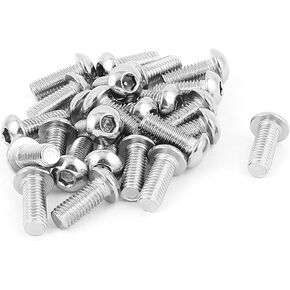 uxcell M8 x 20mm Stainless Steel Button Head Socket Cap Screws 25 Pcs