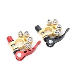Car Battery Terminal Connectors, 2Pcs Quick Release Disconnect Car Battery Cable Terminal, 4 Way Positive Negative for SAE/JIS Type A Posts