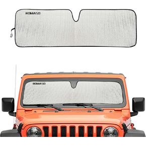 Windshield Sun Shade for Jeep,Windshield Sunshade for Wrangler TJ JK JL & Gladiator JT 1997-2024,Sun Shade Windshield Cover for Jeep,UV Ray & Heat Block Windshield Shades