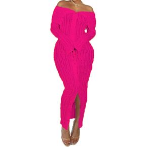 Women's Off Shoulder Button Down Ruched Bodycon Maxi Club Party Dress