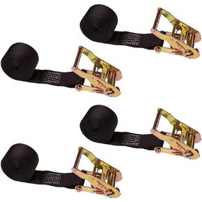 US Cargo Control, Endless Ratchet Straps, 2 Inch Wide X 10 Foot Long, Black Ratchet Straps, Wide Handle Ratchet Tie Down, Endless Cargo Straps, Dependable Strap for Cargo Bundling, 4 Pack