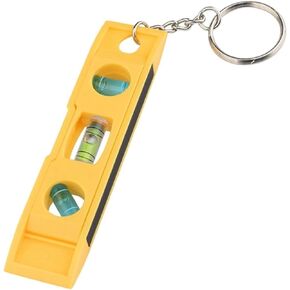 1Pc Yellow Bubble Level with Keychain Magnetic Torpedo Level Measuring Tool,Plumb/Level/45-Degree Measuring Level Bubble Fashion Measuring and Layout Tools Car Keychains，Tools and Home Improvement
