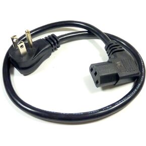 Philmore Right Angle 18 AWG Universal TV Flat Panel Power Cord with NEMA 5-15P to IEC Socket, 1.5 Feet