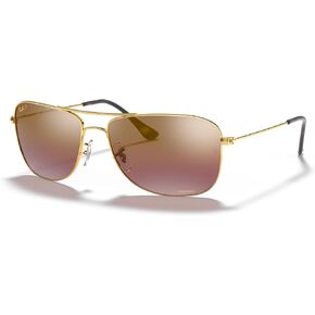 Ray-Ban Unisex Sunglasses Gold Frame, Purple Lenses, 59MM