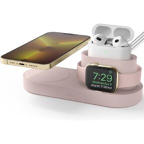elago MagSafe Charging Station - Compatible with iPhone 15 & iPhone 14 & iPhone 13 & iPhone 12, AirPods Pro 2, AirPods Pro, AirPods 3, All Apple Watch Series [Black] [Charging Cables Not Included]