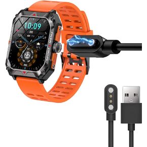 Compatible with Bgulong Smart Watches Charger, Lamshaw Magnetic USB Charging Cable Replacement Charger Compatible for Bgulong H22 2.02 Inches Smart Watches (Black)