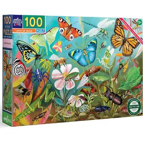 eeBoo: Love of Bugs - 100 Piece Puzzle - 24 x 16 Kids Jigsaw, Glossy Pieces, Children Ages 5+