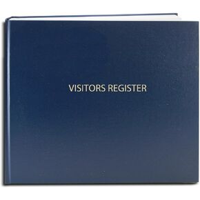 BookFactory Visitor Log Book/Visitor Register/Visitor Sign-in Book - 120 Pages, 8 7/8" x 7" - Black Cover, Section Sewn Hardbound (LOG-120-Visitor-A-LKT34)