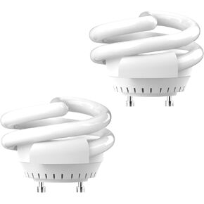 JACKYLED UL-Listed 13W T3 Spiral GU24 CFL Light Bulbs, 2700K Soft White 2 Prong Twist Lock Base Light Bulb, 1000 Lumen Compact Fluorescent Bulbs (2 Pack)