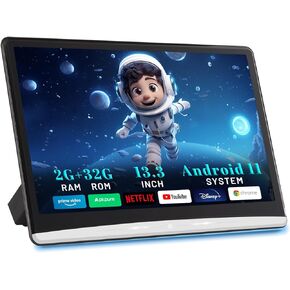 13.3 Inch 2G+32G Android 11 Car Headrest Video Player,Rear Seat Car TV with 4K IPS Touch Screen Monitor,Car Headrest Screen Support Phone Wireless Connection Mirror Link, HDMI in+Out/Bluetooth/FM/USB