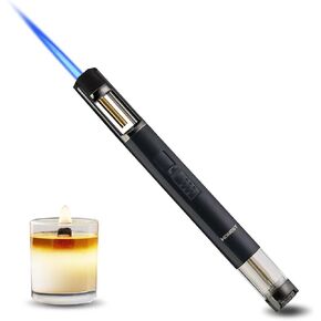 HONEST Torch Lighters Butane Lighters Refillable Single Jet Flame for Candle Grill BBQ Camping (Black)