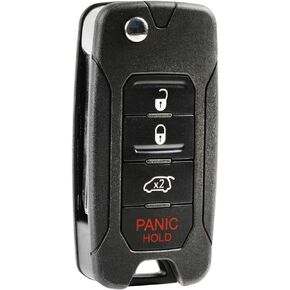 Replacement for 2005-2013 Chrysler Dodge Jeep 4-Button Remote Head Flip Key KOBDT04A