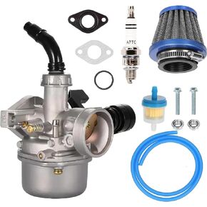 PZ19 Carburetor Kit - Engineered for TaoTao Baja Kazuma Loncin Sunl Peace Sports Kayo Fox SSR 6 Kandi 50 70 90 110 125cc 4 Wheeler ATV Quad Pit Dirt Bike Go Kart Cart Moped Parts (black)