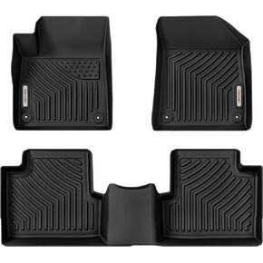 سجادات أرضية OEDRO وبطانة شحن مناسبة لسيارة Jeep Grand Cherokee L 2024-2021 (فقط لـ 6 مقاعد)، TPE تناسب جميع الأحوال الجوية وبطانات أرضية 3 صفوف وبطانة صندوق السيارة، أسود (بدون وحدة تحكم مركزية)