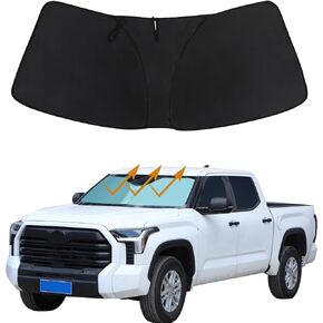 Aunginsy Front Windshield Sunshade Compatible with Toyota Tundra/Sequoia 2022-2024 Windshield Sunshades Foldable Reflective Sun Visor for UV Rays & Sun Heat Protection Car Cool Interior Accessories