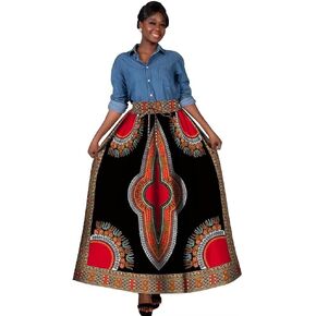 ABCWAX African Skirt for Women Traditional Print Dashiki Ankara Beautiful Skirt for The Four Seasons