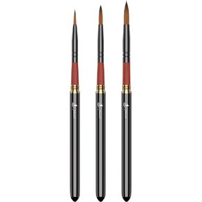 Travel Watercolor Brushes, YIHUALE 3pcs Travel Artist Painting Brushes, Detachable Portable Travel Watercolor Set, Paint Brushes Perfect for Watercolor Acrylics Gouache Ink Painting (Wood)