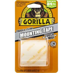 Gorilla Tough & Wide, Heavy Duty Double Sided Mounting Tape, 2" x 48", Clear, (Pack of 1) in Kuwait