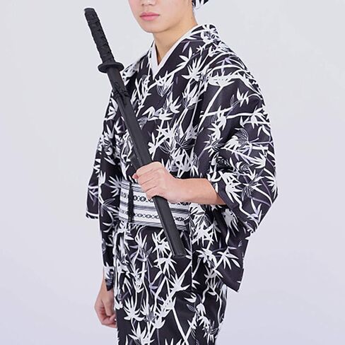 Japanese Yukata Men's Traditional Kimono Costume Honeycomb Pattern Cotton Unisex Long Robe with OBI Suit Bathrobe in Saudi Arabia