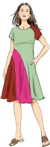 Butterick Misses' Flared Pullover Dress Pattern Kit Sewing Pattern Kit, Design Code B6959, Sizes 18-20-22-24-26 in Saudi Arabia