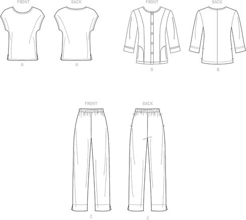 سترة نسائية Simplicity، بلوزة متماسكة، وحزمة سراويل قابلة للسحب، رمز 9269 نمط الخياطة، مقاسات 26W-32W، أبيض in Saudi Arabia
