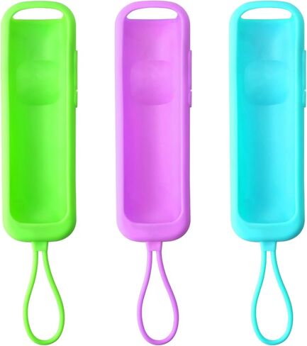 3 عبوات من حافظة السيليكون الناعمة لجهاز التحكم عن بعد Roku، بديل عالمي لجهاز التحكم عن بعد لجهاز Hisense Roku/TCL Roku TV/Roku Steaming Stick/Roku Express (أزرق + أخضر + أرجواني) in Kuwait