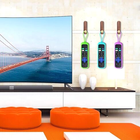 3 عبوات من حافظة السيليكون الناعمة لجهاز التحكم عن بعد Roku، بديل عالمي لجهاز التحكم عن بعد لجهاز Hisense Roku/TCL Roku TV/Roku Steaming Stick/Roku Express (أزرق + أخضر + أرجواني) in Kuwait