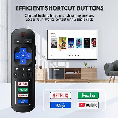 (Pack of 2) Replacement Remote Control for TCL Roku TV/Hisense Roku TV/Onn Roku TV/Sharp Roku TV/Philips Roku TV (Not for Stick and Box) in Saudi Arabia