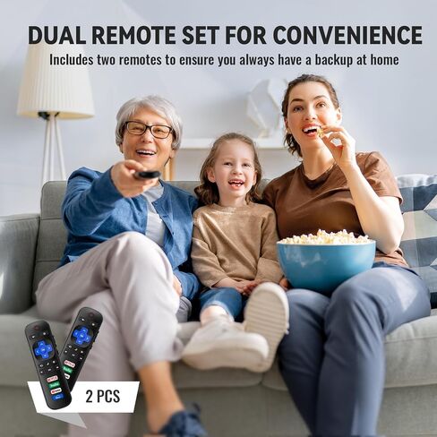 (Pack of 2) Replacement Remote Control for TCL Roku TV/Hisense Roku TV/Onn Roku TV/Sharp Roku TV/Philips Roku TV (Not for Stick and Box) in Saudi Arabia