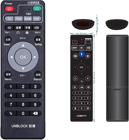جهاز التحكم عن بعد بالأشعة تحت الحمراء الأصلي من Unblock Tech باللون الأسود لـ Ubox11 Ubox10 Ubox 8 Ubox9 جهاز التحكم عن بعد للتعلم عن بعد Gen8 Gen9 Smart TV Box للتحكم عن بعد لـ ubox in Kuwait