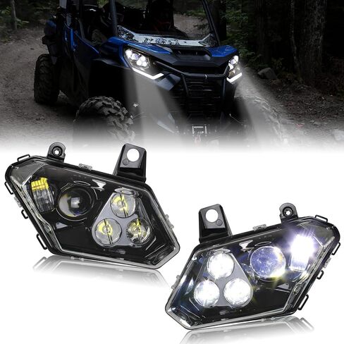 SAUTVS LED Headlights for Maverick Trail Sport Commander, LED Head lamp halo light Clear Lens for Can-Am Trail Sport Max 800 1000 2018-2024 / Commander & Max 1000R 2021-2024 Accessories (2PCS) in Saudi Arabia