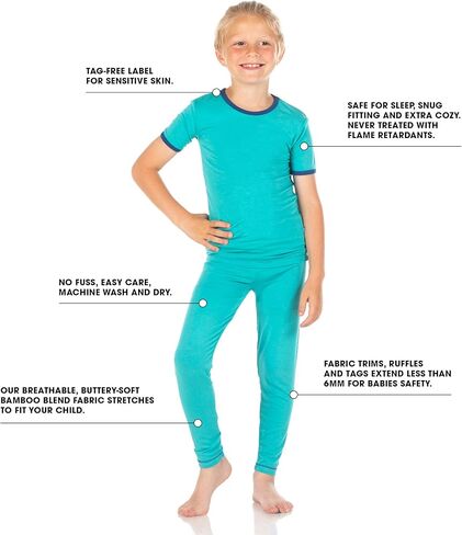 طقم بيجامة كيكي بانتس للأطفال والبنات للجنسين بأكمام قصيرة (طفل صغير/أطفال صغار/أطفال كبار) in Saudi Arabia