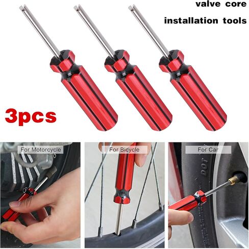 3Pcs Valve Core Removal Tool Car Valve Core Remover Valve Stem Core Remover Tire Repair Install Tool for Car Motorcycle Truck Bike Suitable for All Standard Valve Cores in Saudi Arabia