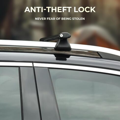 ACLONG Cross Bars Car Roof Rack 53 "Universal Adjustable Aluminum Cargo Rooftop Crossbars 135CM Fits Cars SUVs with Raised Rails Lockable for Ladders, Camping Gear, and Sports Equipment-2PCS in Kuwait