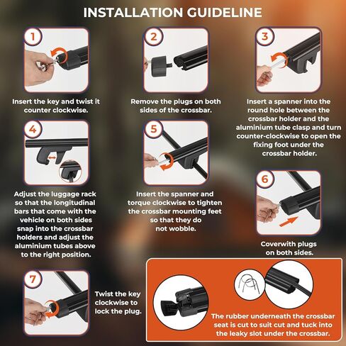 ACLONG Cross Bars Car Roof Rack 53 "Universal Adjustable Aluminum Cargo Rooftop Crossbars 135CM Fits Cars SUVs with Raised Rails Lockable for Ladders, Camping Gear, and Sports Equipment-2PCS in Kuwait