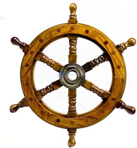 SAILORS SPECIAL 18" Premium Rosewood Crafted Nautical Maritime Ship Wheel | Pirate's Home Decor | Nagina International in Saudi Arabia