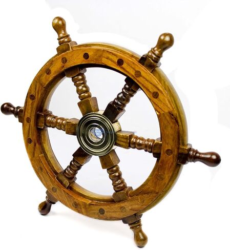 SAILORS SPECIAL 18" Premium Rosewood Crafted Nautical Maritime Ship Wheel | Pirate's Home Decor | Nagina International in Saudi Arabia