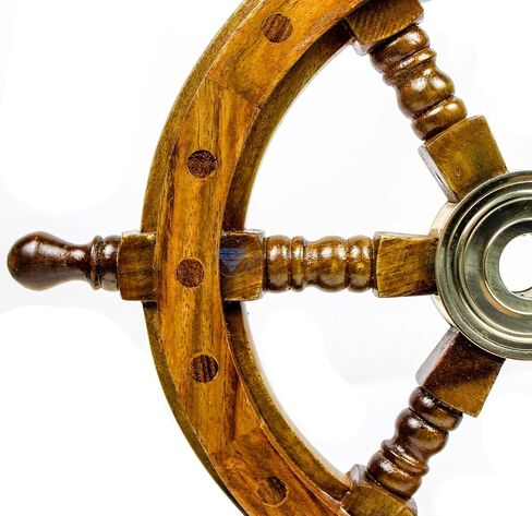 SAILORS SPECIAL 18" Premium Rosewood Crafted Nautical Maritime Ship Wheel | Pirate's Home Decor | Nagina International in Saudi Arabia